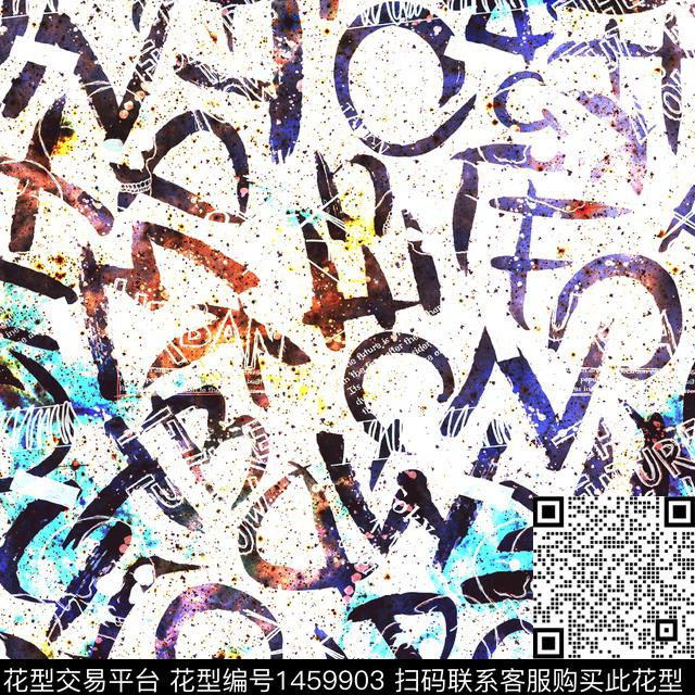 男装满版花字母格子数码印花华亿平台下载（图片编号: 1459903） - 瓦栏（Walan）