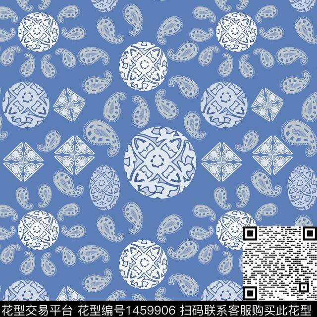 圆形民族风佩斯利图案传统印花华亿平台下载（图片编号: 1459906） - 瓦栏（Walan）