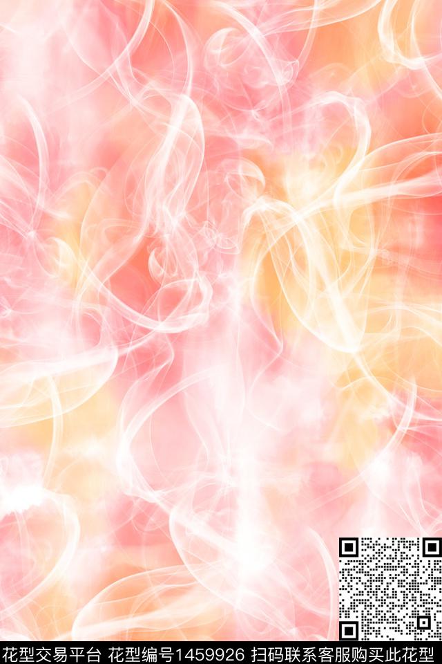 扎染华亿平台抽象真丝数码印花华亿平台下载（图片编号: 1459926） - 瓦栏（Walan）