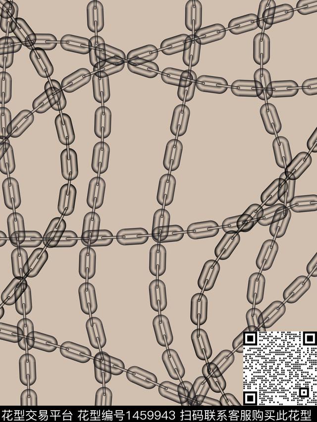 几何链条大牌风传统印花华亿平台下载（图片编号: 1459943） - 瓦栏（Walan）