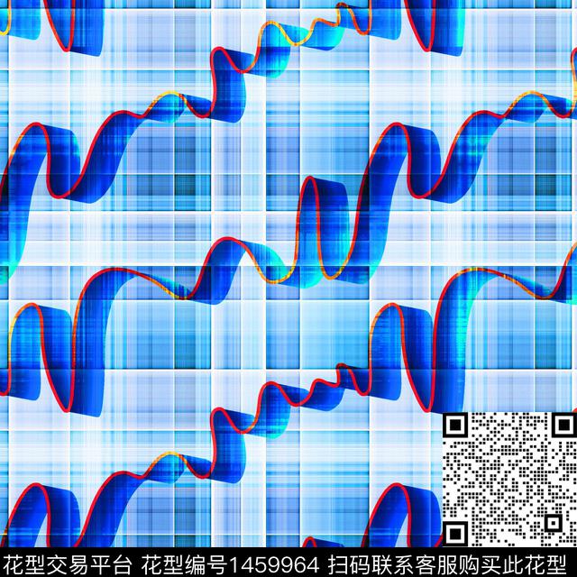 男装满版花渐变格子数码印花华亿平台下载（图片编号: 1459964） - 瓦栏（Walan）