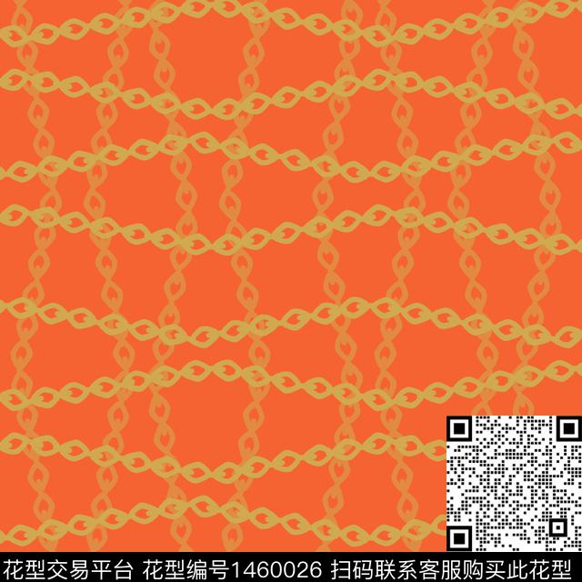 格子链条大牌风传统印花华亿平台下载（图片编号: 1460026） - 瓦栏（Walan）