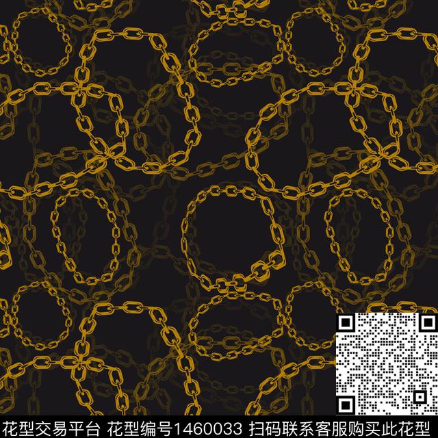 圆形大牌风金属锁链传统印花华亿平台下载（图片编号: 1460033） - 瓦栏（Walan）