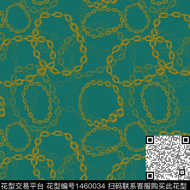 圆形大牌风金属锁链传统印花华亿平台下载（图片编号: 1460034） - 瓦栏（Walan）