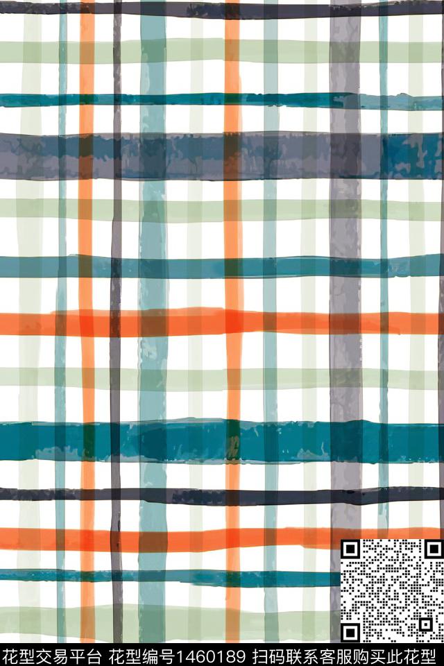 几何格子大牌风数码印花华亿平台下载（图片编号: 1460189） - 瓦栏（Walan）