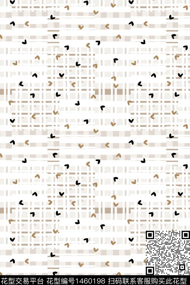 几何爱心大牌风数码印花华亿平台下载（图片编号: 1460198） - 瓦栏（Walan）