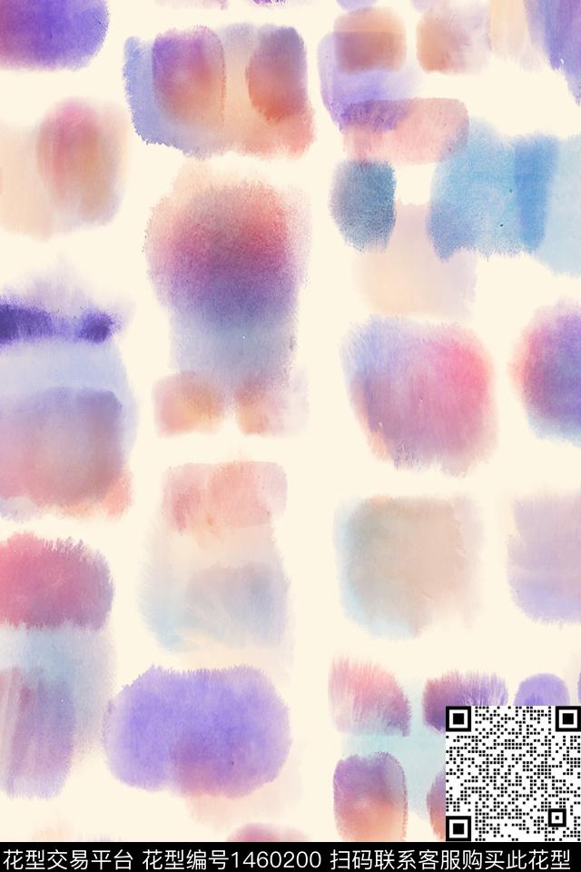 肌理抽象花卉大牌风数码印花华亿平台下载（图片编号: 1460200） - 瓦栏（Walan）