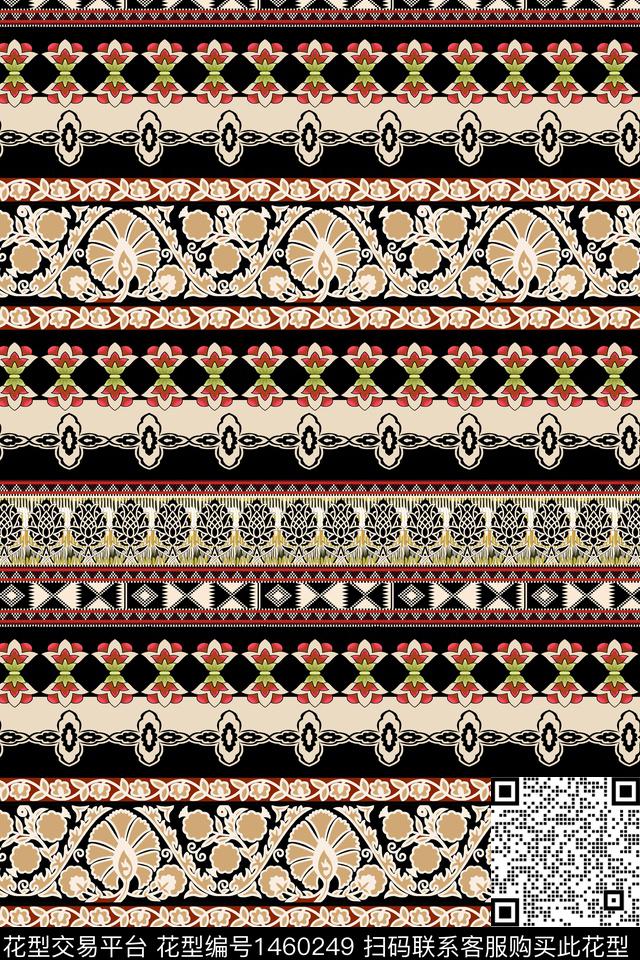 民族风大牌风几何数码印花华亿平台下载（图片编号: 1460249） - 瓦栏（Walan）