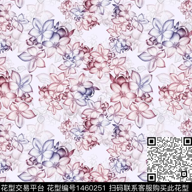 花卉满版散花小碎花数码印花华亿平台下载（图片编号: 1460251） - 瓦栏（Walan）