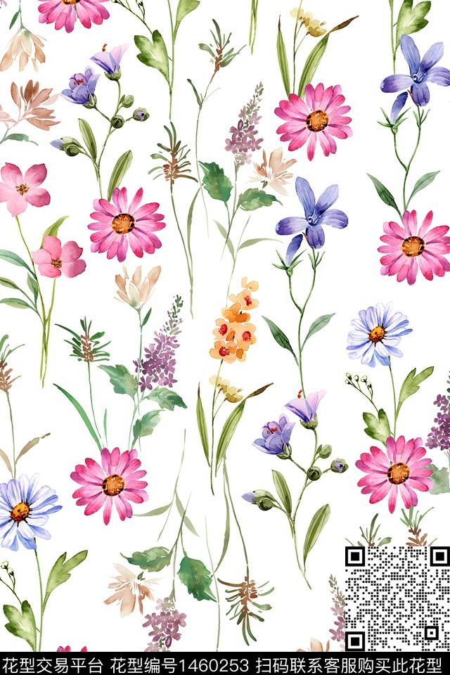 花卉满版散花小碎花数码印花华亿平台下载（图片编号: 1460253） - 瓦栏（Walan）