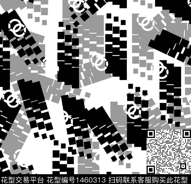 字母几何格子数码印花华亿平台下载（图片编号: 1460313） - 瓦栏（Walan）