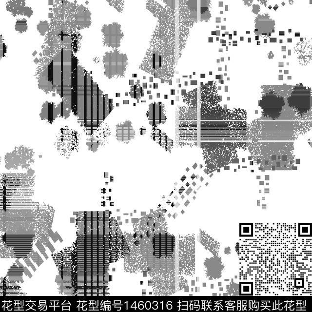 字母几何格子数码印花华亿平台下载（图片编号: 1460316） - 瓦栏（Walan）