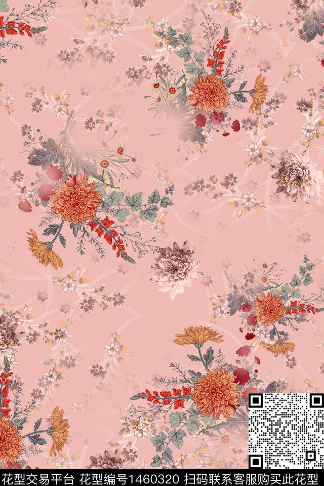 女装花卉中国风数码印花华亿平台下载（图片编号: 1460320） - 瓦栏（Walan）