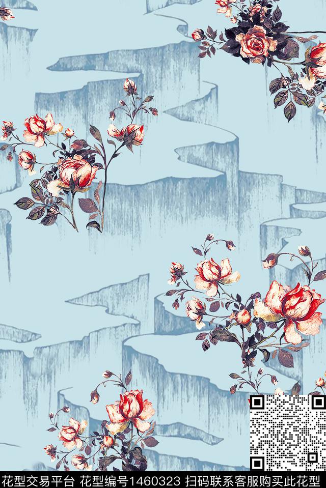 女装花卉中国风数码印花华亿平台下载（图片编号: 1460323） - 瓦栏（Walan）