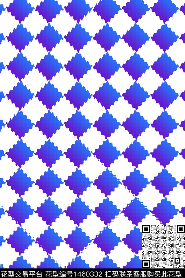 几何格子大牌风传统印花华亿平台下载（图片编号: 1460332） - 瓦栏（Walan）