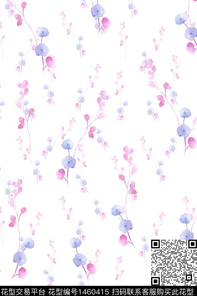 水彩绿植树叶大牌风数码印花华亿平台下载（图片编号: 1460415） - 瓦栏（Walan）