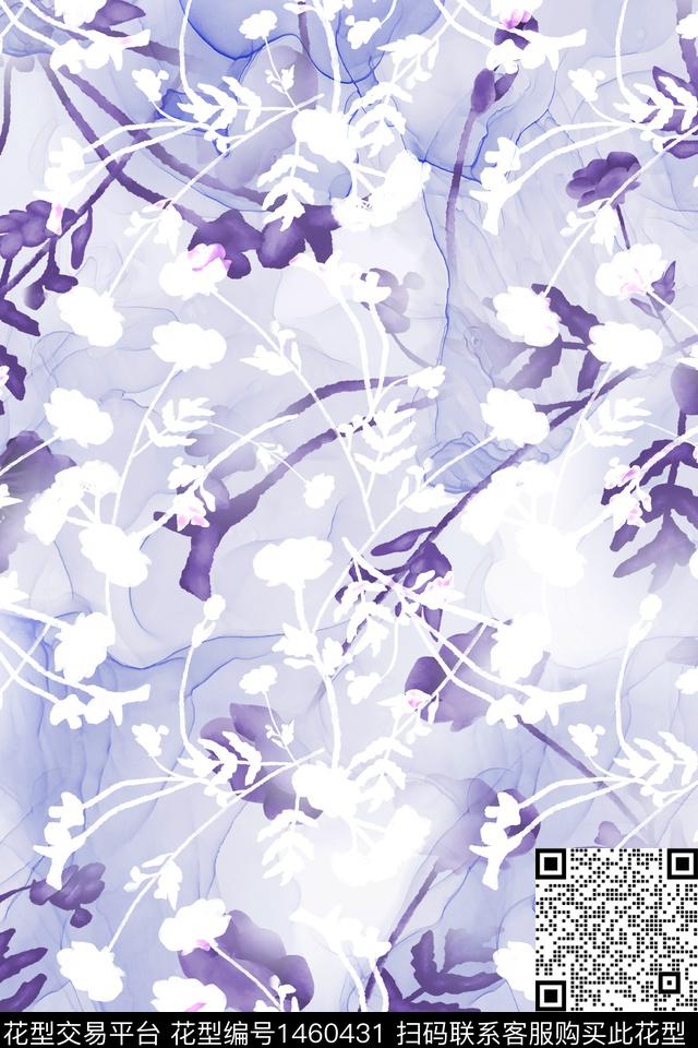 绿植树叶肌理大牌风数码印花华亿平台下载（图片编号: 1460431） - 瓦栏（Walan）