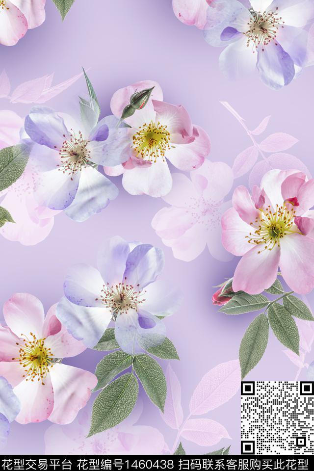 清爽底花卉花卉大牌风数码印花华亿平台下载（图片编号: 1460438） - 瓦栏（Walan）