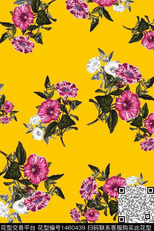 绿植树叶花卉大牌风数码印花华亿平台下载（图片编号: 1460439） - 瓦栏（Walan）