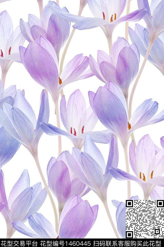 清爽底花卉花卉大牌风数码印花华亿平台下载（图片编号: 1460445） - 瓦栏（Walan）