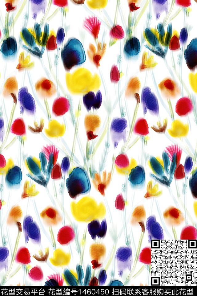 花卉大牌风真丝数码印花华亿平台下载（图片编号: 1460450） - 瓦栏（Walan）