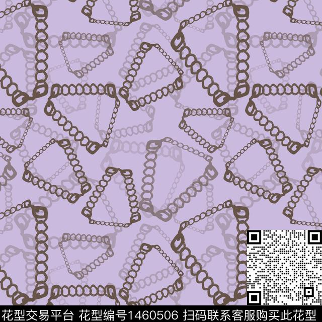 三角形链条大牌风传统印花华亿平台下载（图片编号: 1460506） - 瓦栏（Walan）