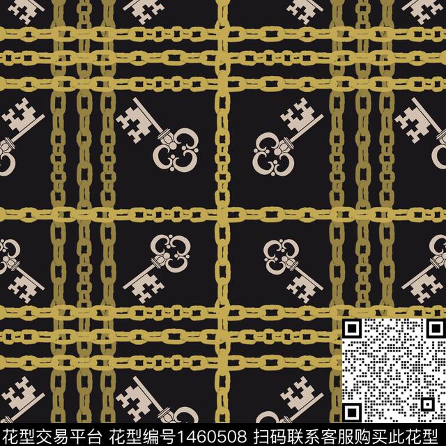 格子链条大牌风传统印花华亿平台下载（图片编号: 1460508） - 瓦栏（Walan）