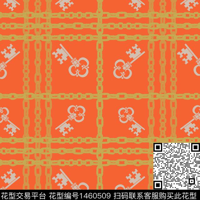 格子链条大牌风传统印花华亿平台下载（图片编号: 1460509） - 瓦栏（Walan）