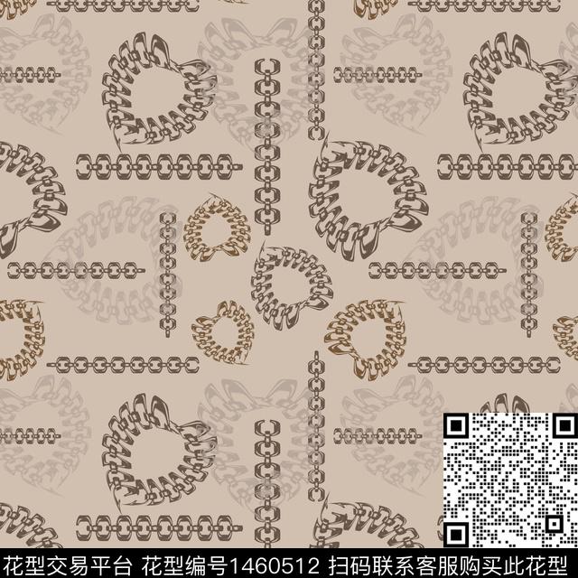 链条大牌风圆圈与波点传统印花华亿平台下载（图片编号: 1460512） - 瓦栏（Walan）