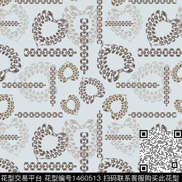 链条大牌风圆圈与波点传统印花华亿平台下载（图片编号: 1460513） - 瓦栏（Walan）