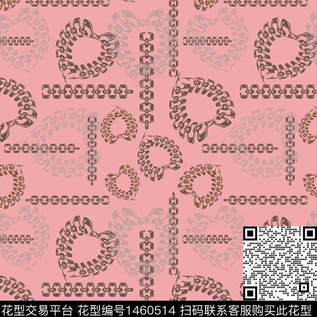 链条大牌风圆圈与波点传统印花华亿平台下载（图片编号: 1460514） - 瓦栏（Walan）