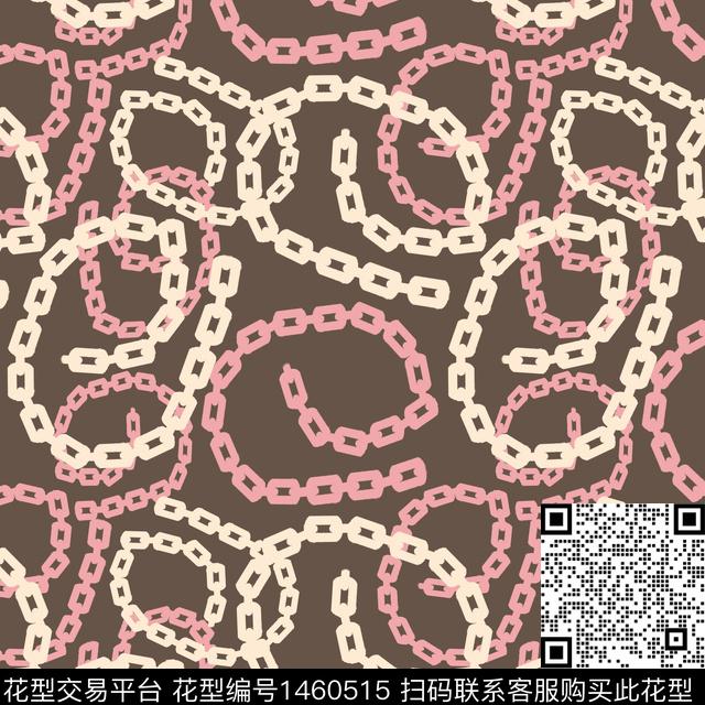 大牌风链条圆圈与波点传统印花华亿平台下载（图片编号: 1460515） - 瓦栏（Walan）