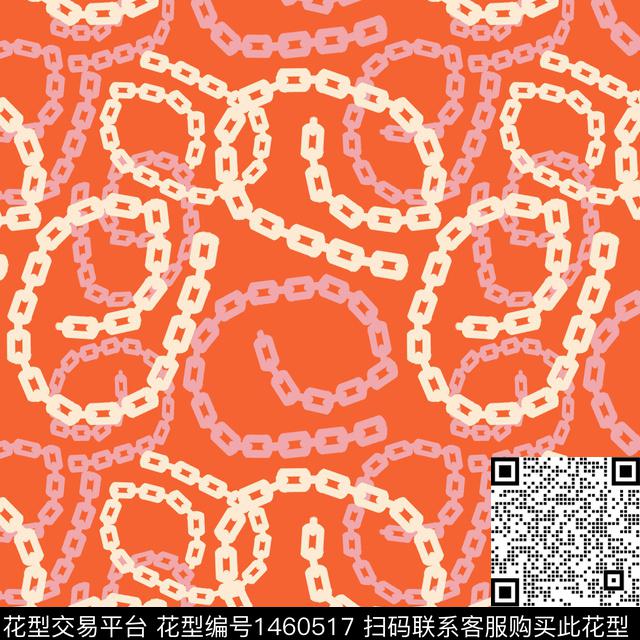 大牌风链条圆圈与波点传统印花华亿平台下载（图片编号: 1460517） - 瓦栏（Walan）