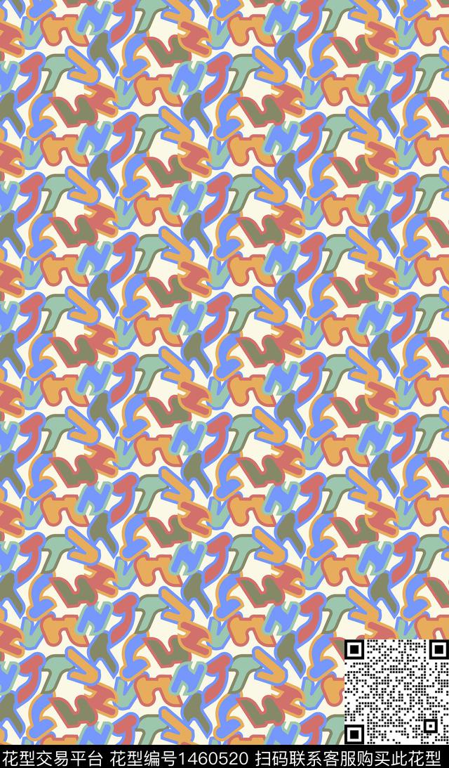 字母卡通小碎花传统印花华亿平台下载（图片编号: 1460520） - 瓦栏（Walan）
