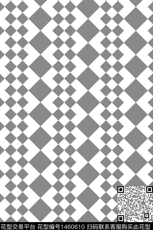 几何格子大牌风传统印花华亿平台下载（图片编号: 1460610） - 瓦栏（Walan）