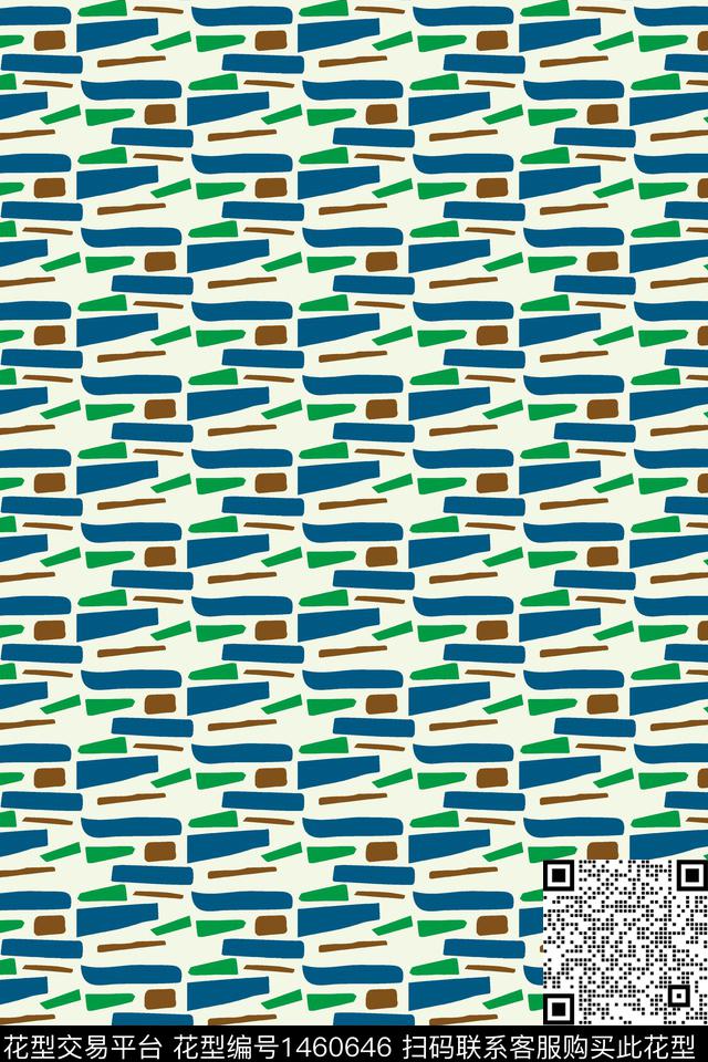 几何格子大牌风数码印花华亿平台下载（图片编号: 1460646） - 瓦栏（Walan）