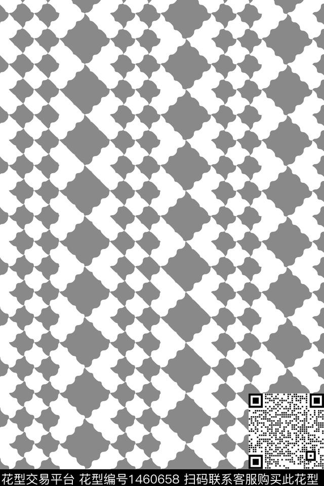 几何格子大牌风传统印花华亿平台下载（图片编号: 1460658） - 瓦栏（Walan）