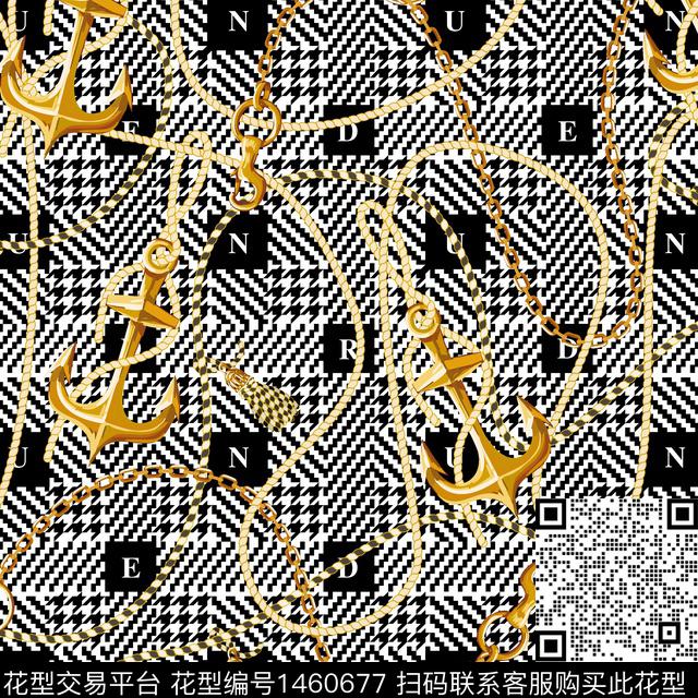 几何格子千鸟格数码印花华亿平台下载（图片编号: 1460677） - 瓦栏（Walan）
