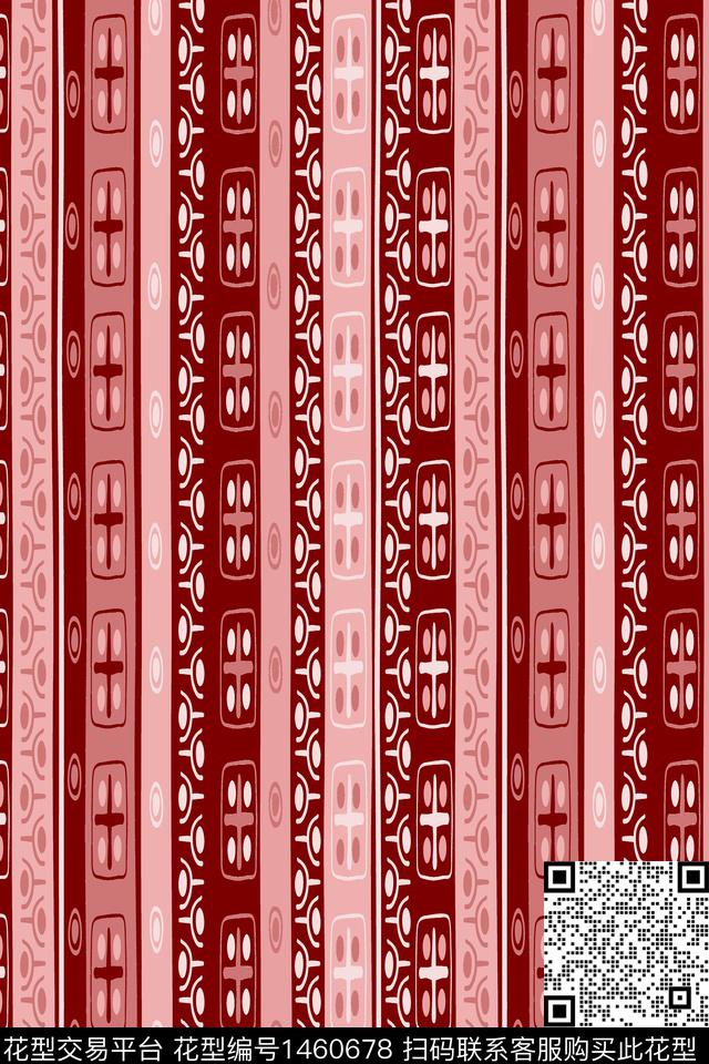 几何民族风年轻女性数码印花华亿平台下载（图片编号: 1460678） - 瓦栏（Walan）