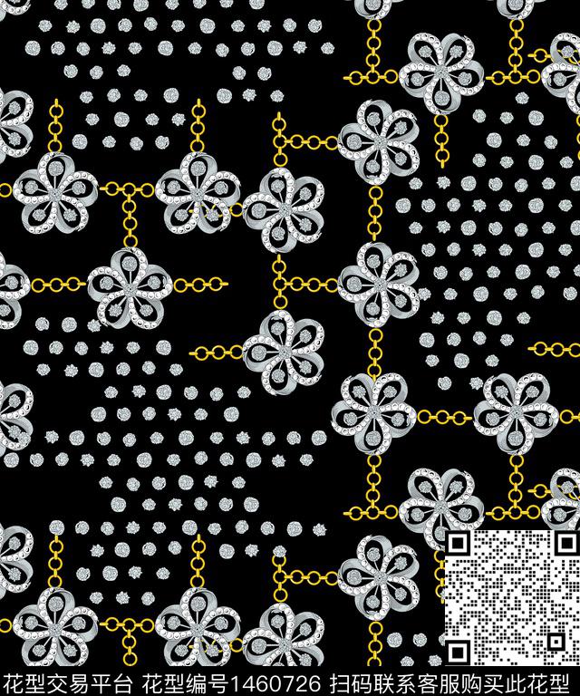 连衣裙链条女装数码印花华亿平台下载（图片编号: 1460726） - 瓦栏（Walan）