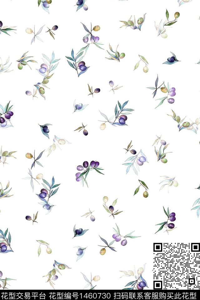 清爽底花卉花卉大牌风数码印花华亿平台下载（图片编号: 1460730） - 瓦栏（Walan）