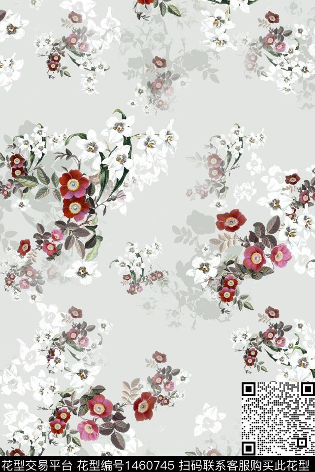 花卉大牌风小清新数码印花华亿平台下载（图片编号: 1460745） - 瓦栏（Walan）