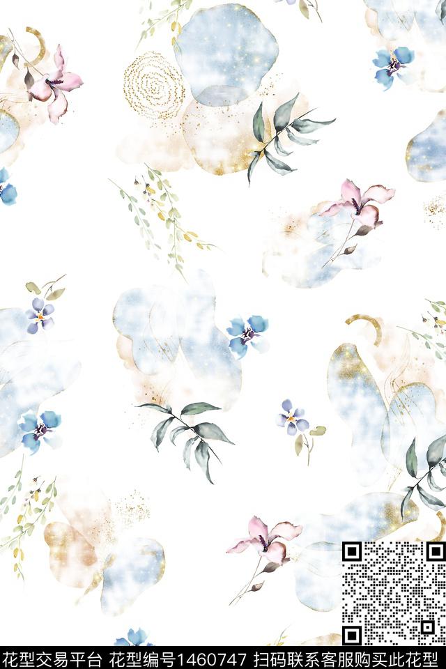 水彩绿植树叶大牌风数码印花华亿平台下载（图片编号: 1460747） - 瓦栏（Walan）