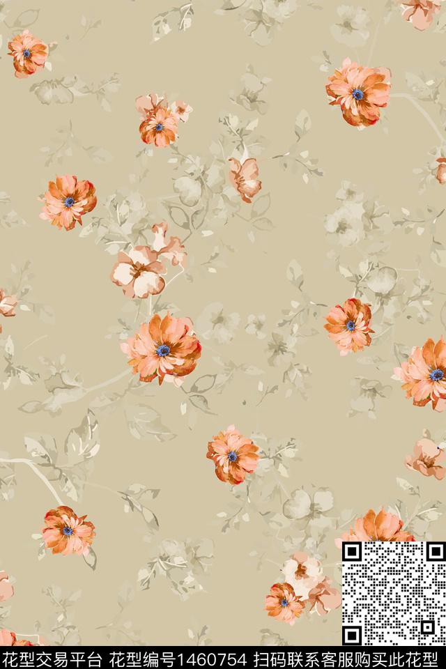 绿植树叶迪拜花卉大牌风数码印花华亿平台下载（图片编号: 1460754） - 瓦栏（Walan）