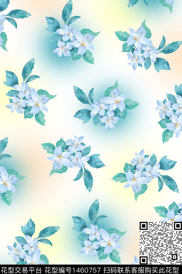 绿植树叶肌理大牌风数码印花华亿平台下载（图片编号: 1460757） - 瓦栏（Walan）