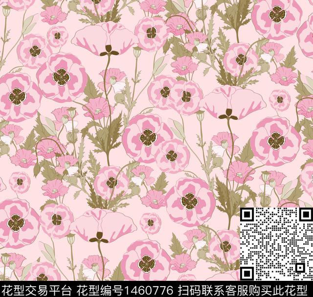 向日葵大牌风牡丹数码印花华亿平台下载（图片编号: 1460776） - 瓦栏（Walan）