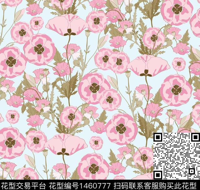 花卉蝴蝶向日葵大牌风数码印花华亿平台下载（图片编号: 1460777） - 瓦栏（Walan）