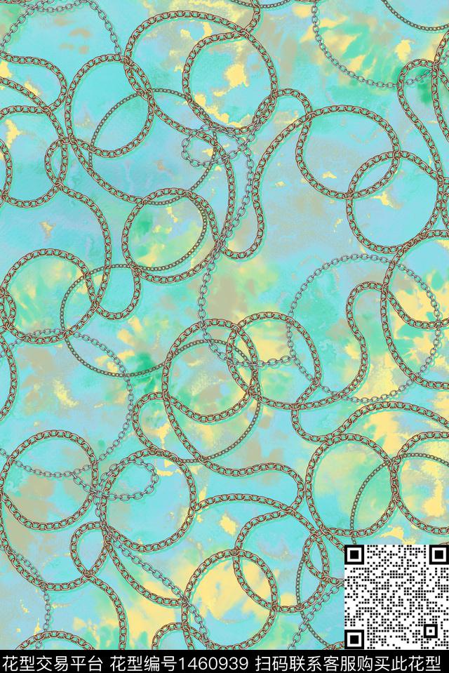 抽象链条渐变数码印花华亿平台下载（图片编号: 1460939） - 瓦栏（Walan）