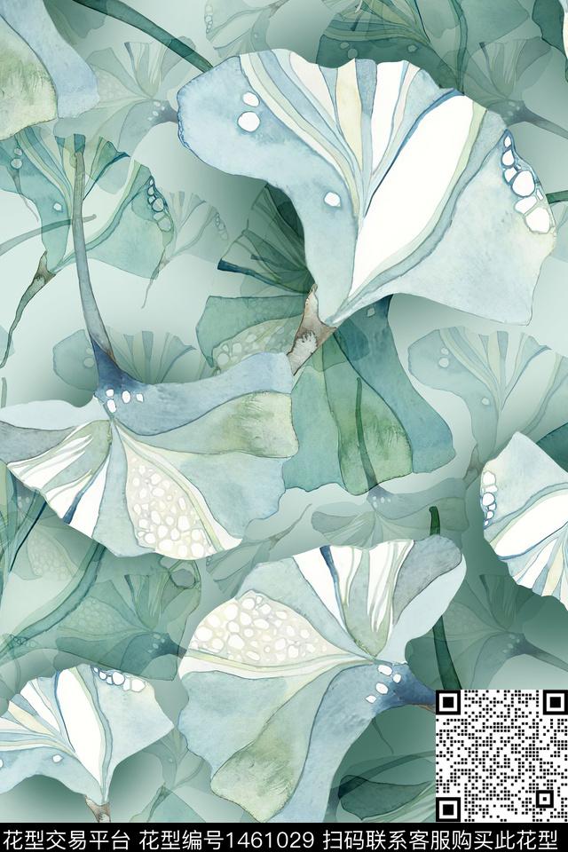 清爽底花卉花卉大牌风数码印花华亿平台下载（图片编号: 1461029） - 瓦栏（Walan）