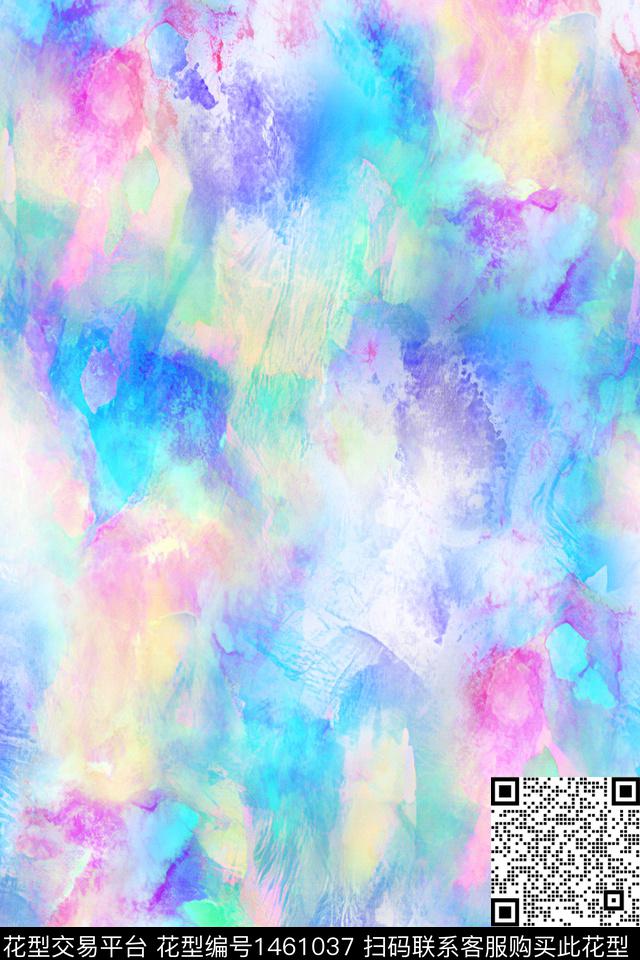 肌理抽象花卉大牌风数码印花华亿平台下载（图片编号: 1461037） - 瓦栏（Walan）